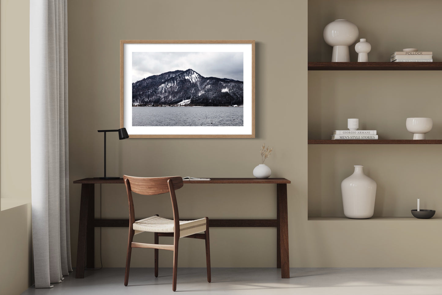 Winter lake view, Schliersee Giclée print
