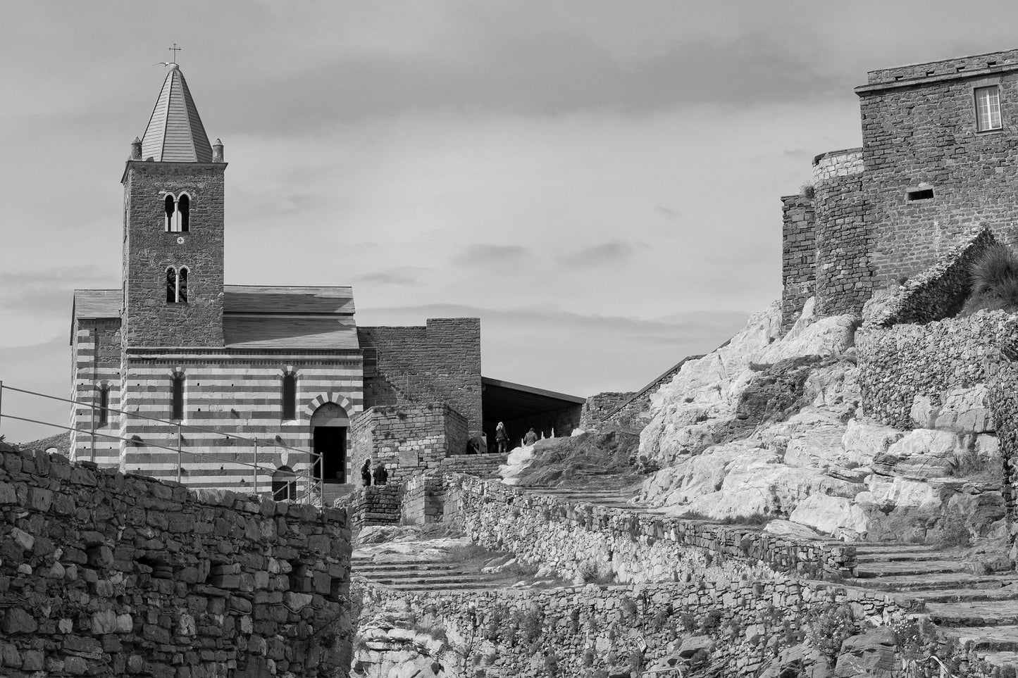 Church of San Pietro in Portovenere, Cinque Terre - Giclée print on Hahnemühle German Etching. paper