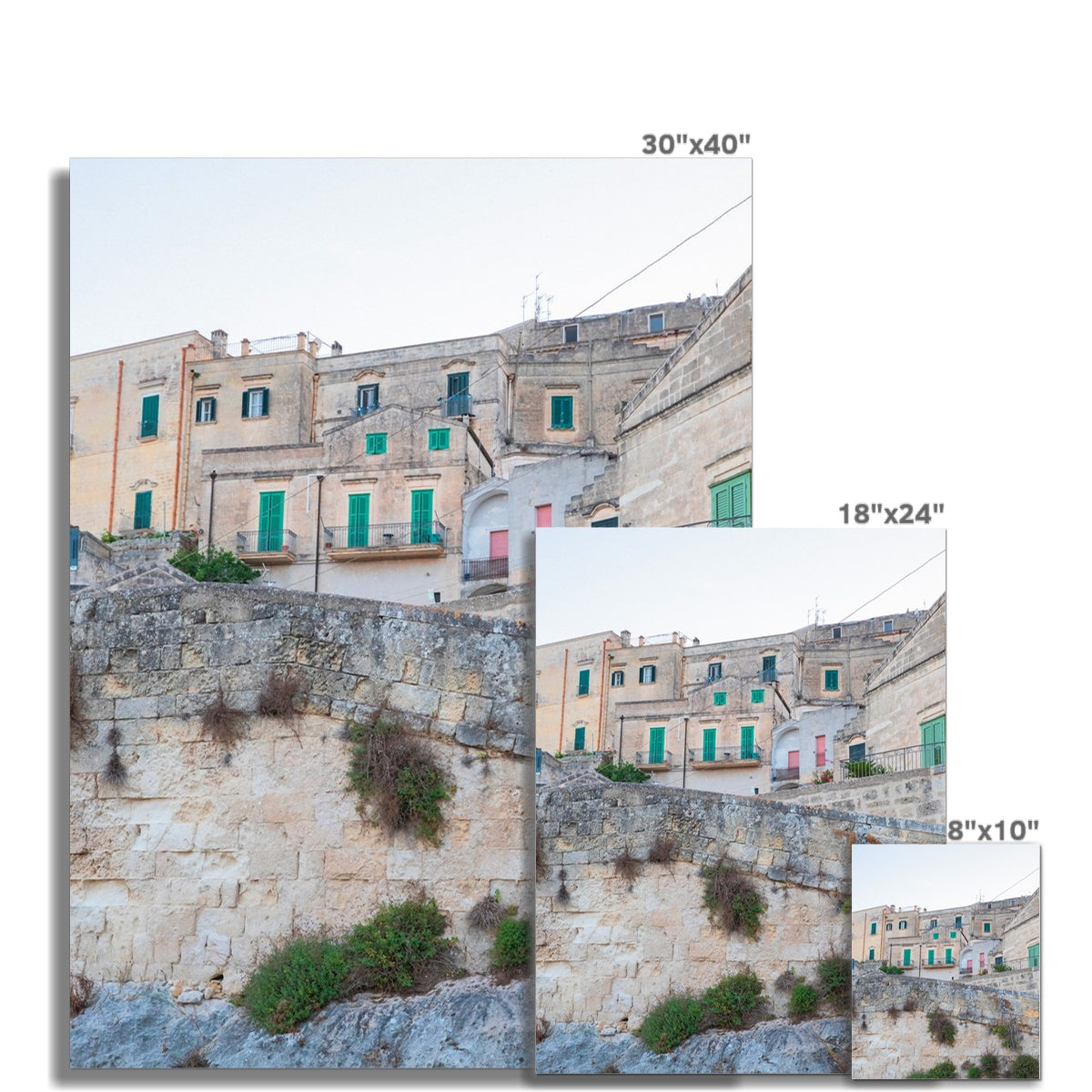 Houses of Matera, Sassi - Fine Art photography print on Hahnemühle German Etching paper