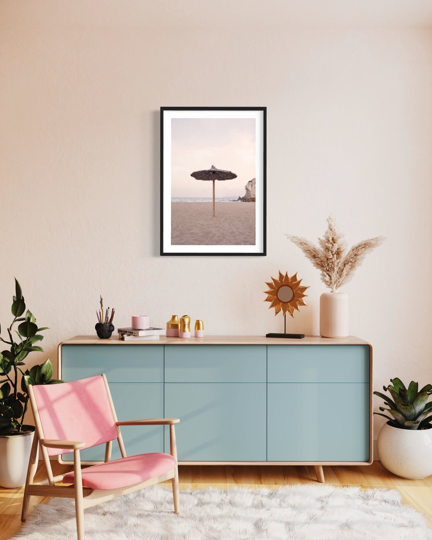 Sun Umbrella, Ibiza - Giclée print on Hahnemühle German Etching paper