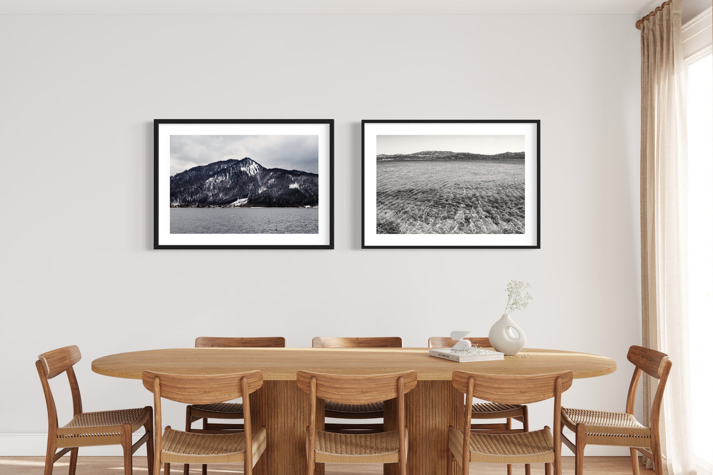 Winter lake view, Schliersee Giclée print
