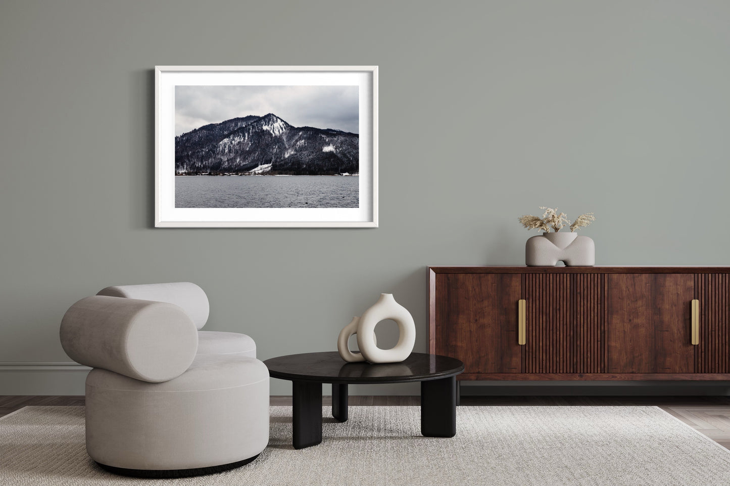 Winter lake view, Schliersee Giclée print