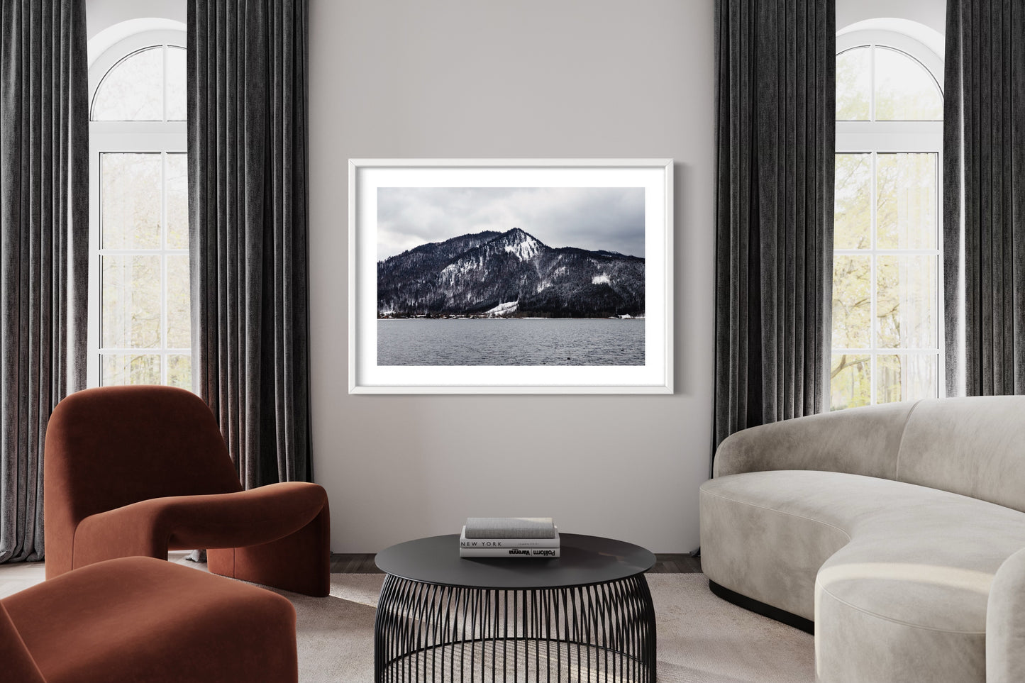 Winter lake view, Schliersee Giclée print