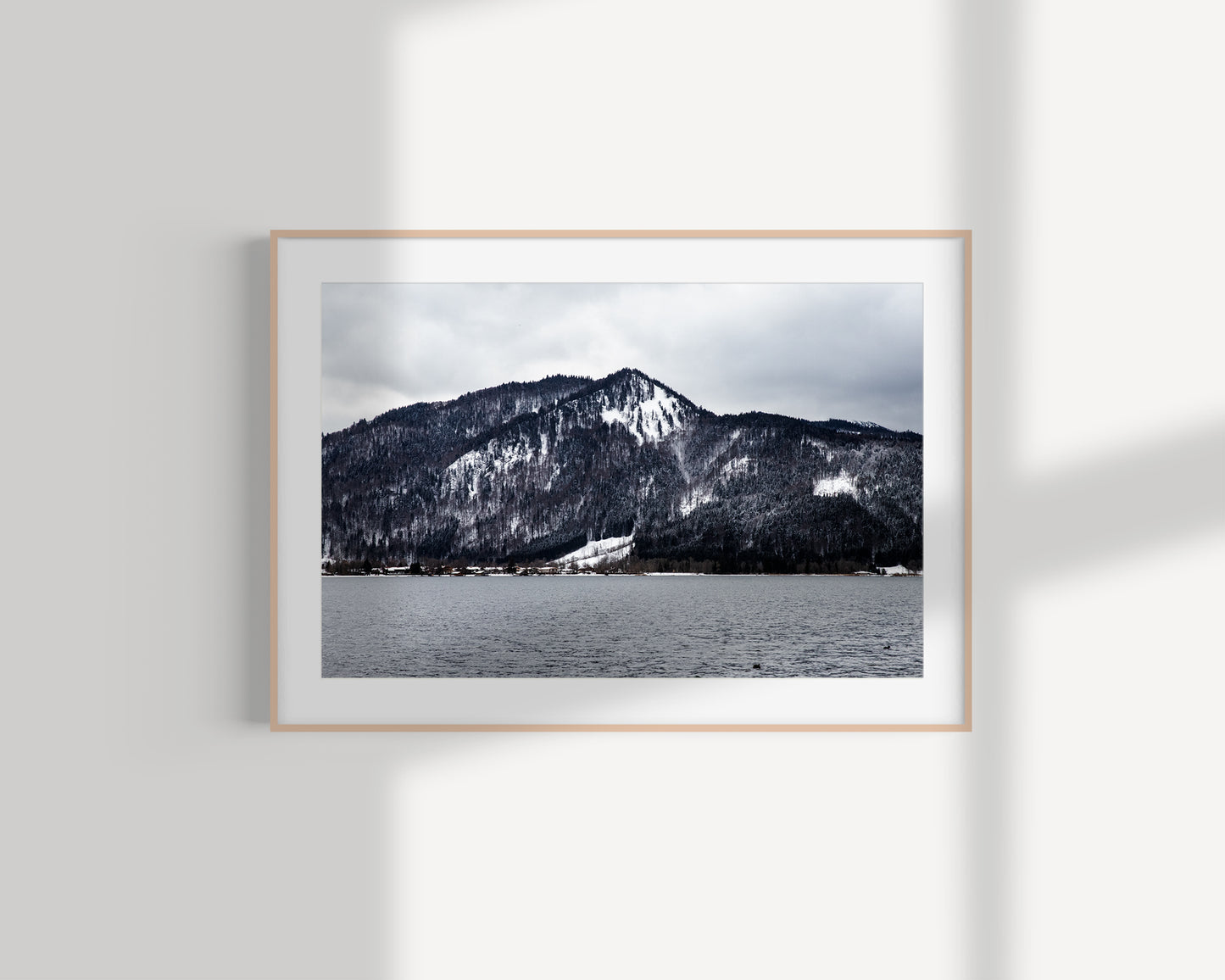 Winter lake view, Schliersee Giclée print