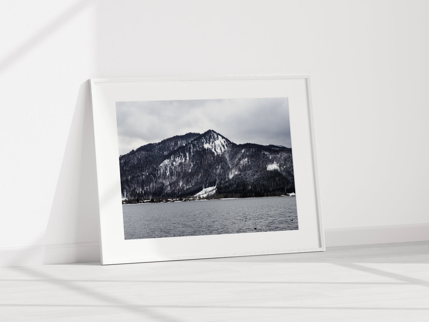 Winter lake view, Schliersee Giclée print