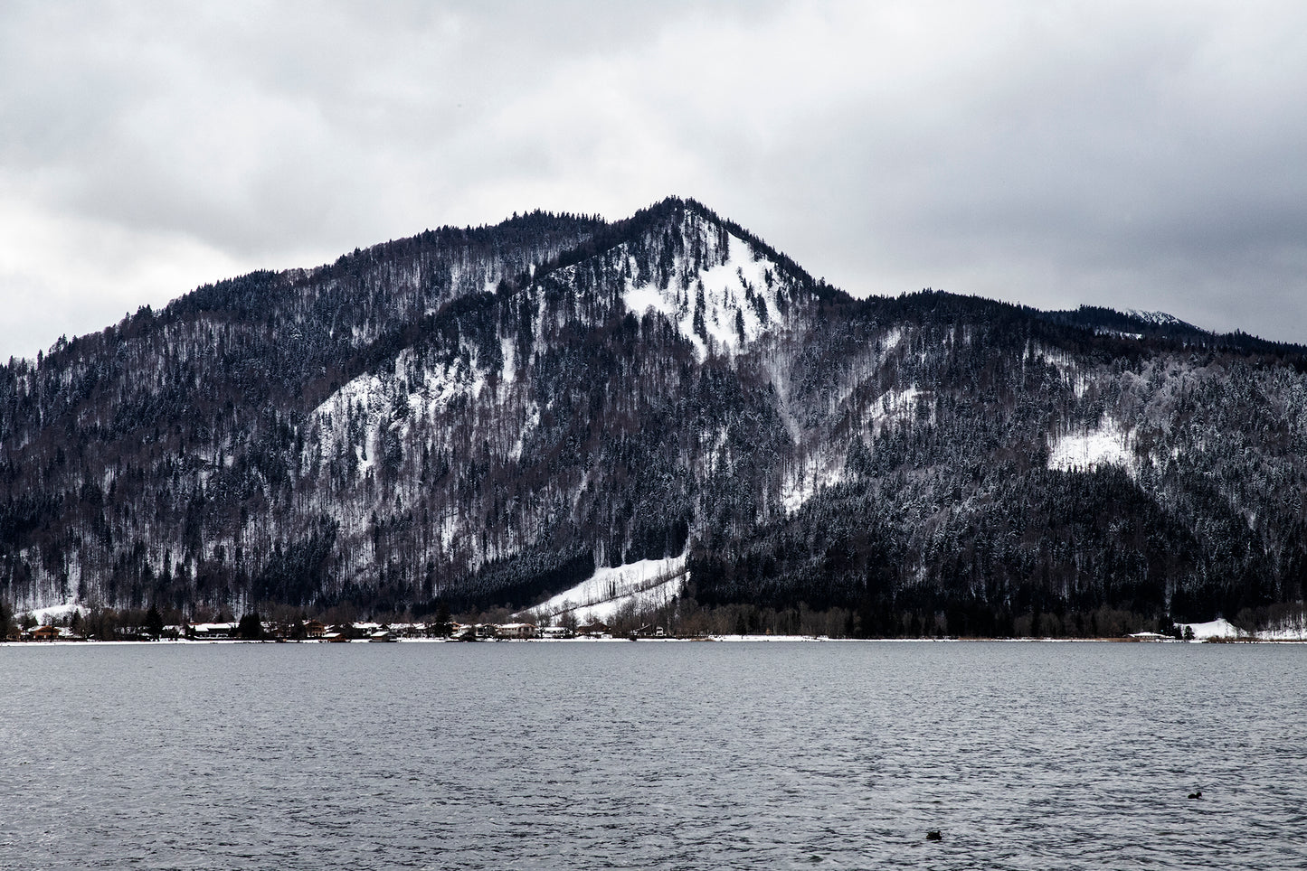 Winter lake view, Schliersee Giclée print